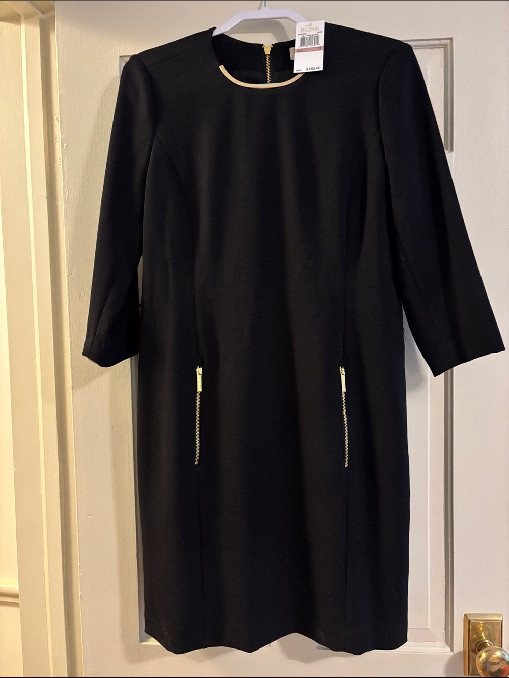 Michael by Michael Kors Black Sheath Dress w/ Gold Accents - Women's Classic